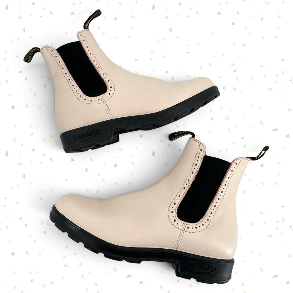 Blundstone Boots Pearl Cream Brogue 2156 Chelsea Style Neutral Shoes Size AU 6.5